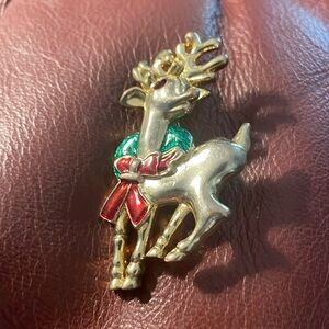 MONET  REINDEER BROOCH
